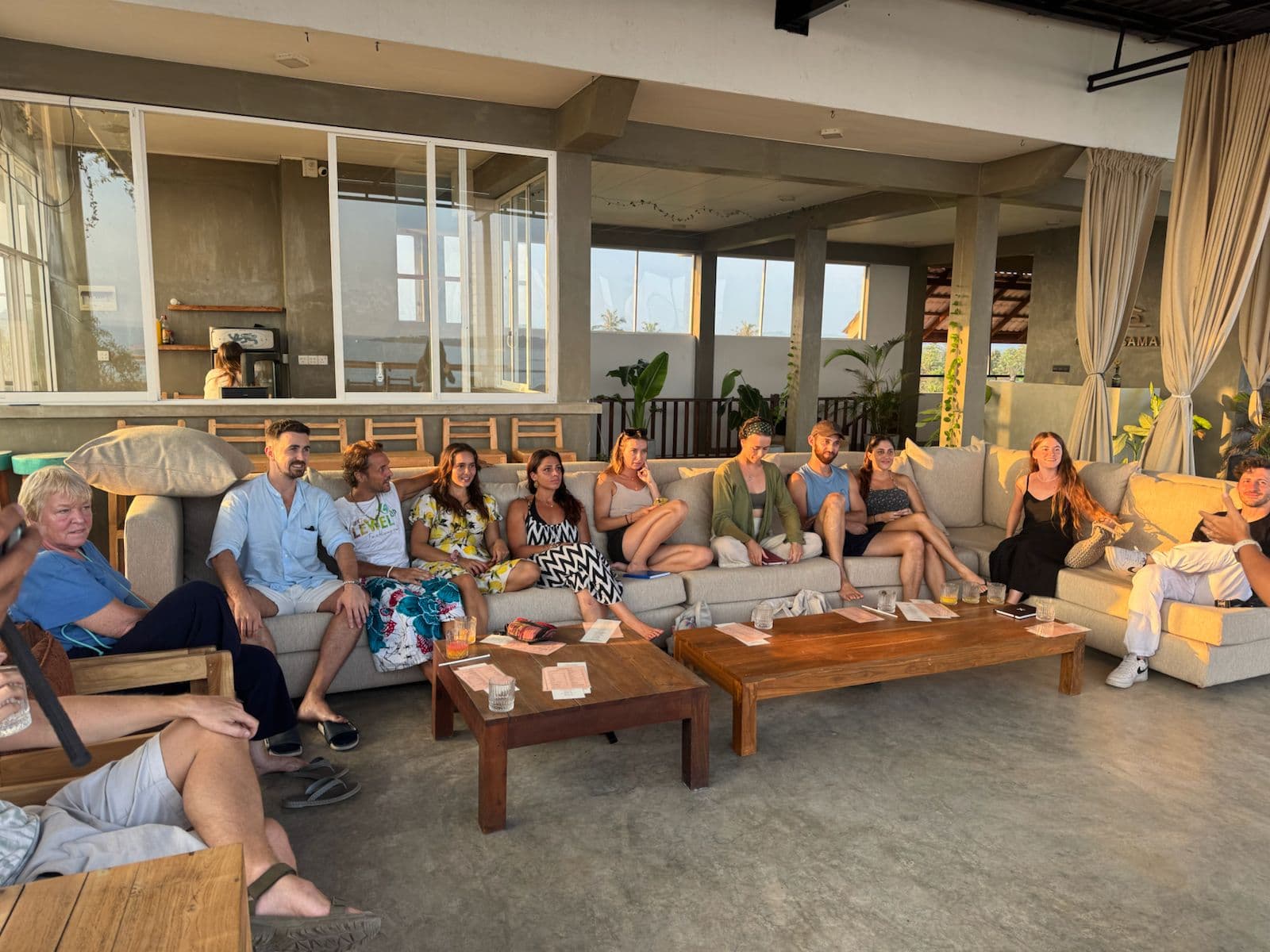 People sharing an evening together at a founder homebase